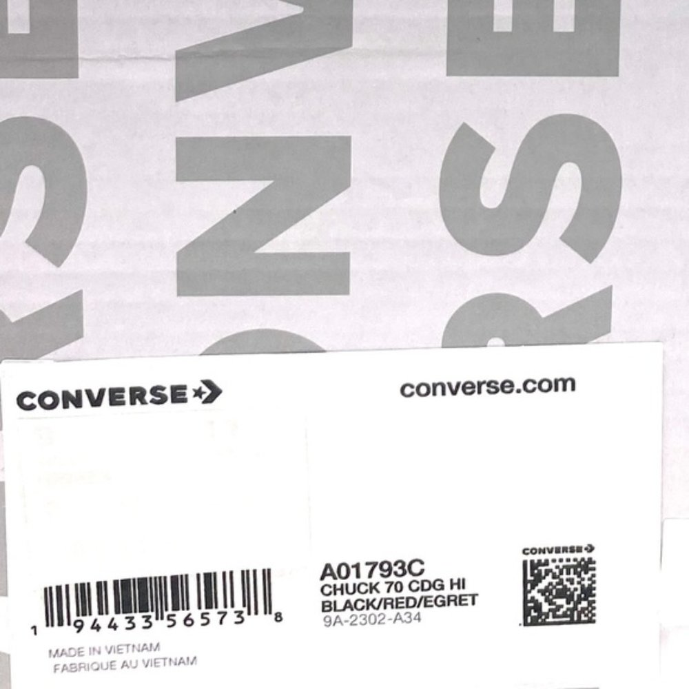 Converse Chuck 70 Comme Garcons PLAY Sneakers Men's Shoes Canvas Black A01793C - Picture 2 of 11